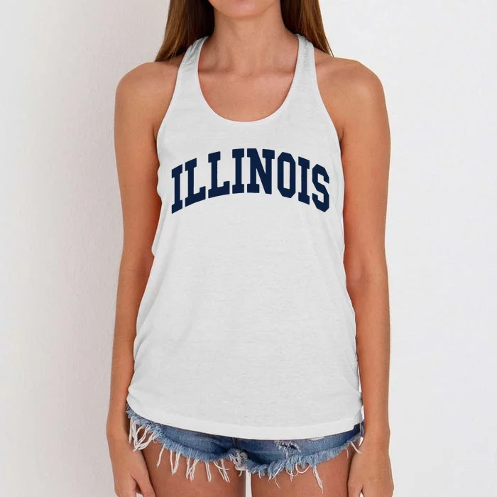 Illinois Throwback Design Classic Women's Knotted Racerback Tank