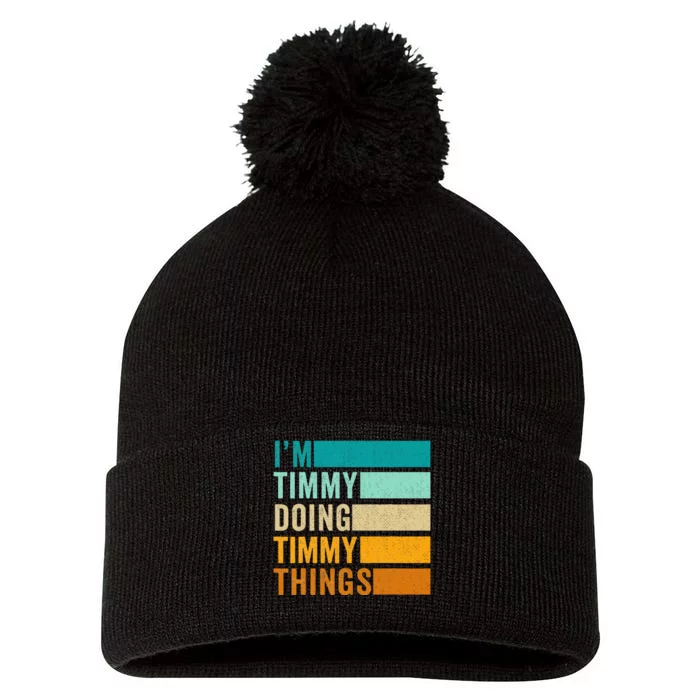 Im Timmy Doing Timmy Things Pom Pom 12in Knit Beanie