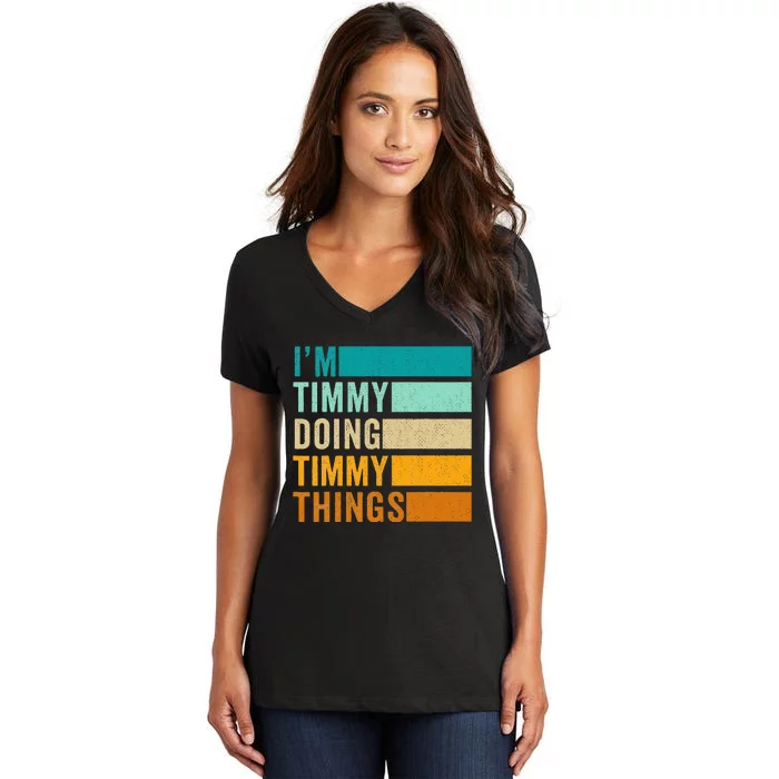 Im Timmy Doing Timmy Things Women's V-Neck T-Shirt