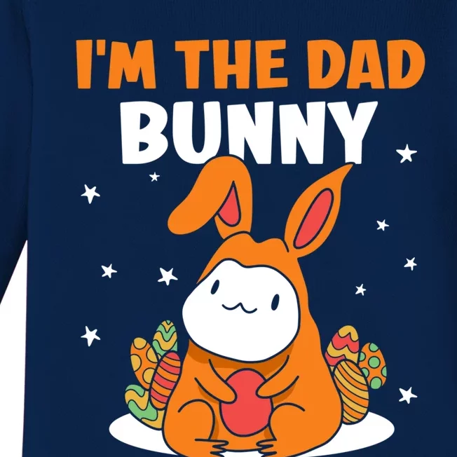 I'm The Dad Bunny Sayings Happy Easter Egg Father Daddy Papa Gift Baby Long Sleeve Bodysuit