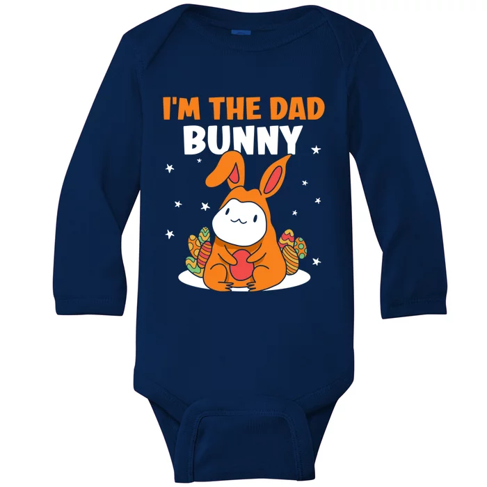 I'm The Dad Bunny Sayings Happy Easter Egg Father Daddy Papa Gift Baby Long Sleeve Bodysuit