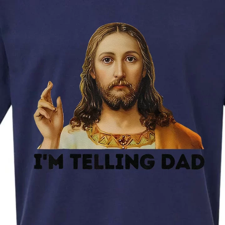 Im Telling Dad Funny Religious Christian Jesus Meme Sueded Cloud Jersey T-Shirt