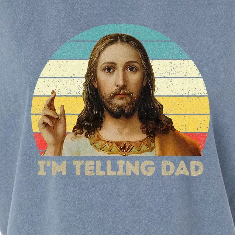 Im Telling Dad Funny Religious Christian Jesus Meme Garment-Dyed Women's Muscle Tee