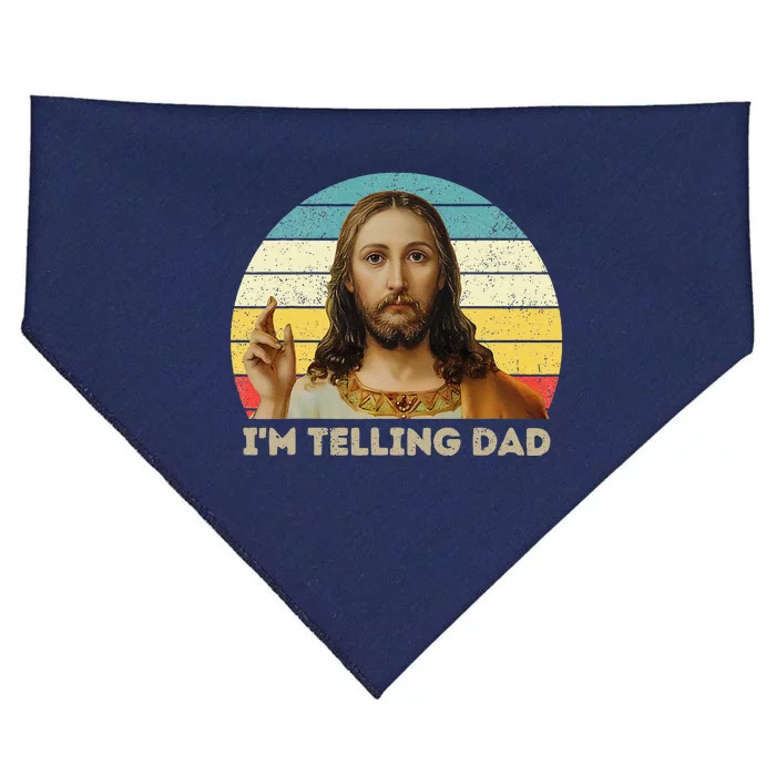 Im Telling Dad Funny Religious Christian Jesus Meme USA-Made Doggie Bandana