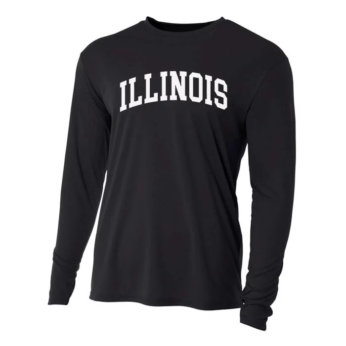 Illinois Throwback Design Classic Cooling Performance Long Sleeve Crew