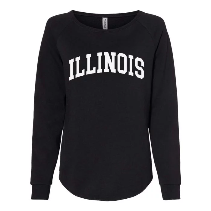 Illinois Throwback Design Classic Womens California Wash Sweatshirt