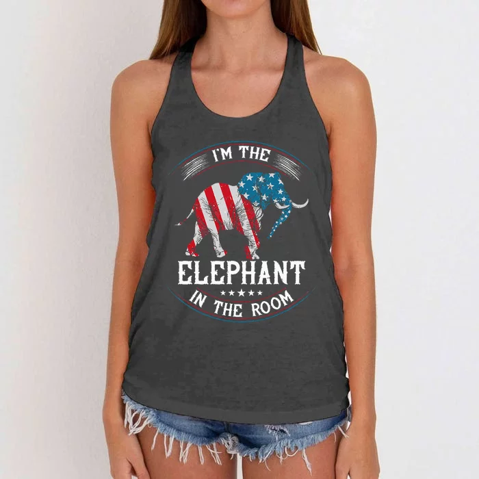 Im The Elephant In The Room Republica Conservative Women's Knotted Racerback Tank