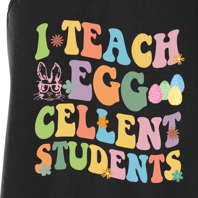 I Teach Egg Cellent Students Easter Bunny Women's Racerback Tank