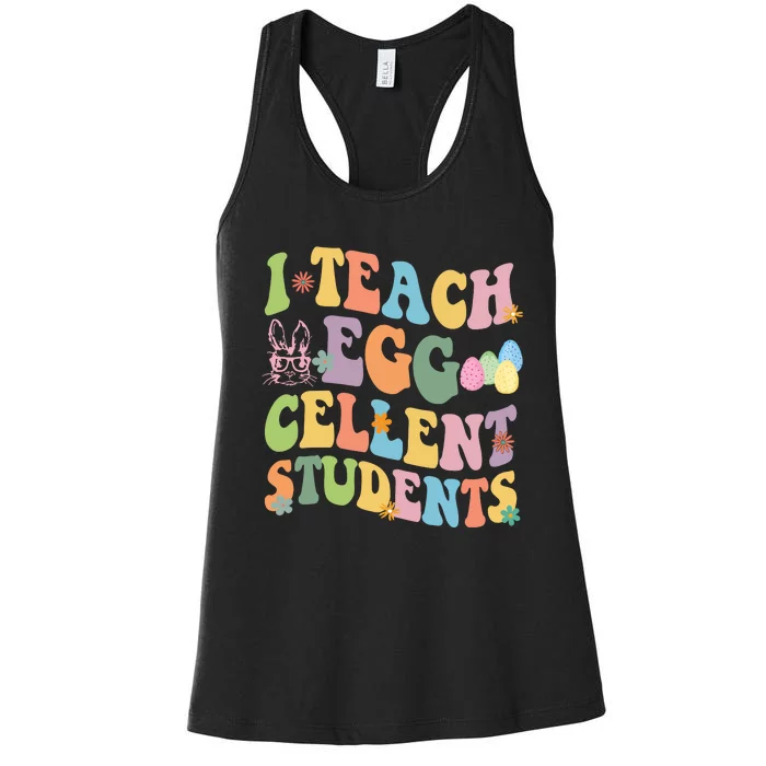 I Teach Egg Cellent Students Easter Bunny Women's Racerback Tank