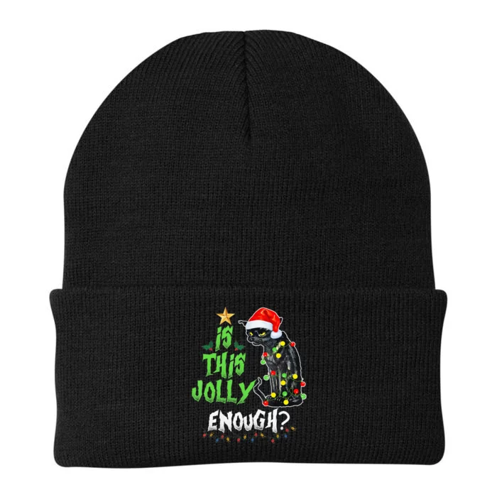 Is This Enough Jolly Grumpy Santa Cat Merry Christmas Knit Cap Winter Beanie