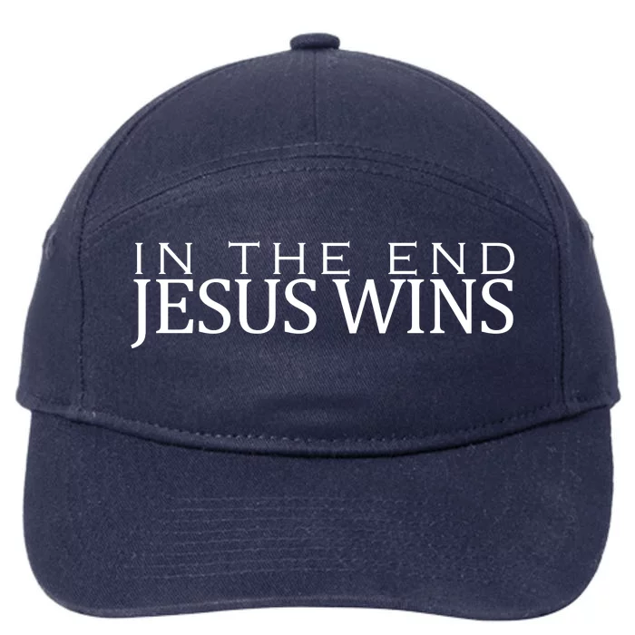 In The End Jesus Wins Christianity 7-Panel Snapback Hat