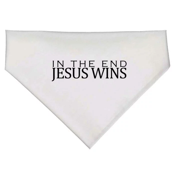 In The End Jesus Wins Christianity USA-Made Doggie Bandana