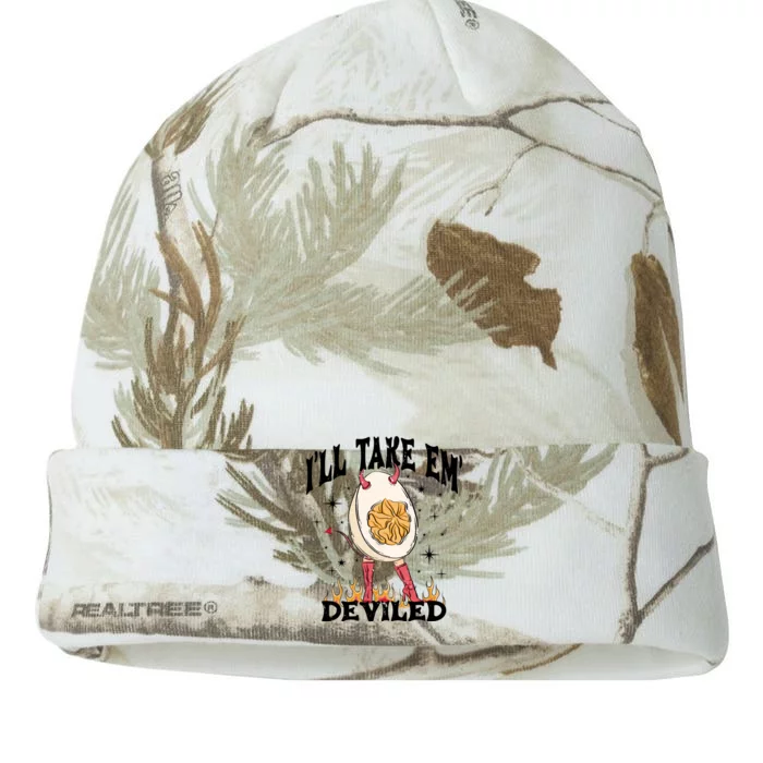 ILl Take Em Deviled Egg Funny Thanksgiving Kati - 12in Camo Beanie