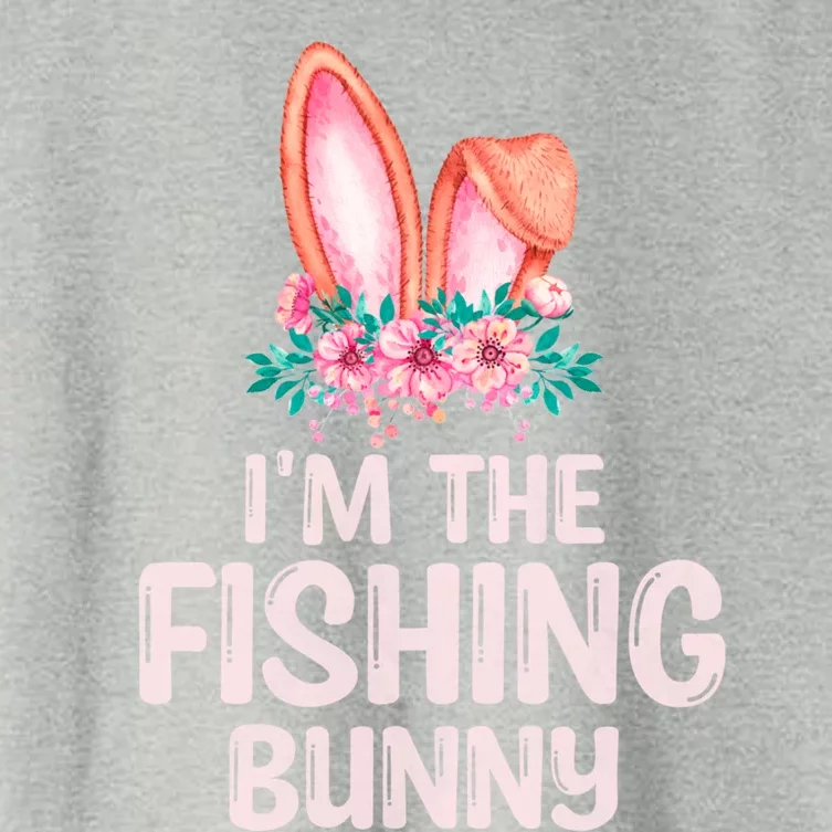 I'm The Fishing Bunny Matching Family Easter Party Gift Women's Crop Top Tee