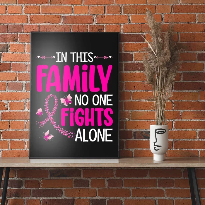 In This Family No One Fight Alone Breast Cancer Awareness Poster