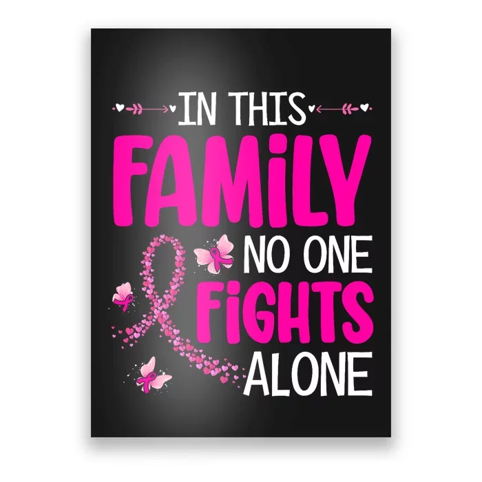 In This Family No One Fight Alone Breast Cancer Awareness Poster