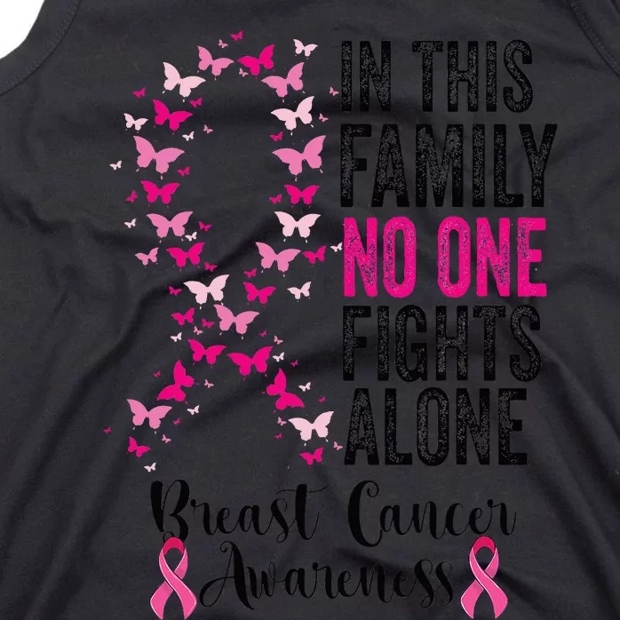 In This Family No One Fight Alone Breast Cancer Awareness Tank Top