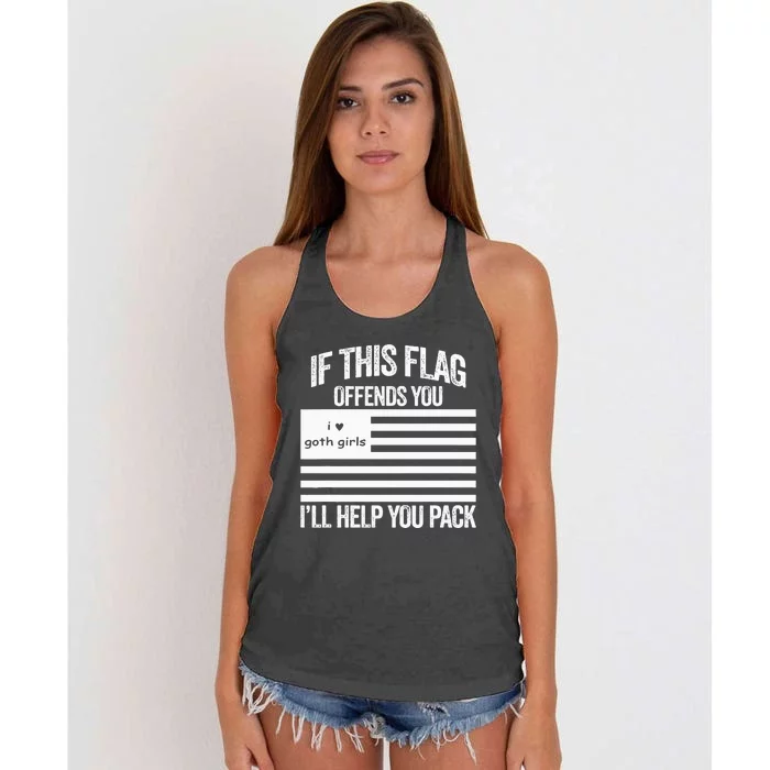 If This Flag Offends You ILl Help You Pack I Love Goth Girl Women's Knotted Racerback Tank