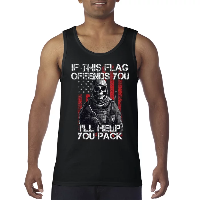 If This Flag Offends You 4th Of July Us Flag Usa Patriotic Tank Top