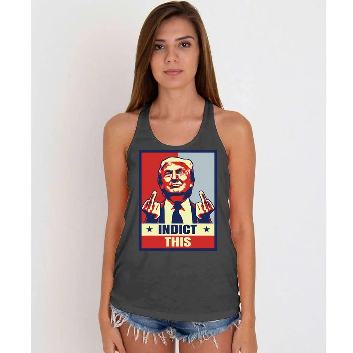 Indict This Funny Trump 2024 Women's Knotted Racerback Tank