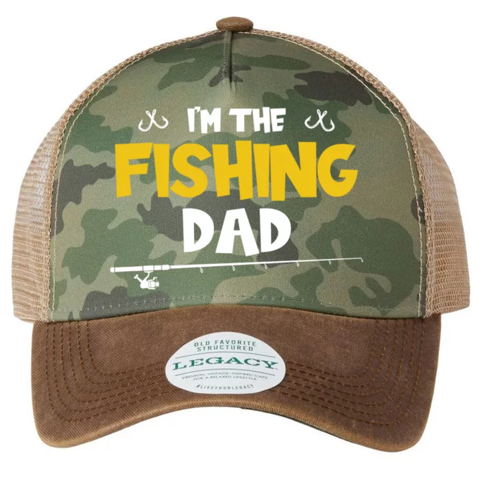 I'm The Fishing Dad Fishing Trip Matching Family Gift Legacy Tie Dye Trucker Hat