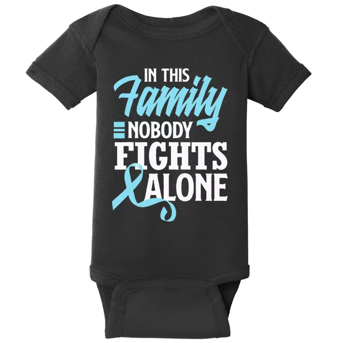 In This Family Nobody Fights Alone Prostate Cancer Awareness Baby Bodysuit