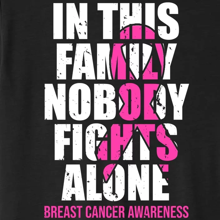 In This Family No One Fights Alone Breast Cancer Pink Ribbon ChromaSoft Performance T-Shirt