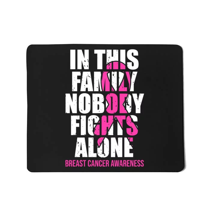 In This Family No One Fights Alone Breast Cancer Pink Ribbon Mousepad