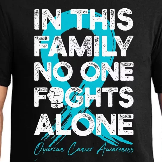 In This Family No One Fight Alone Ovarian Cancer Warrior Pajama Set