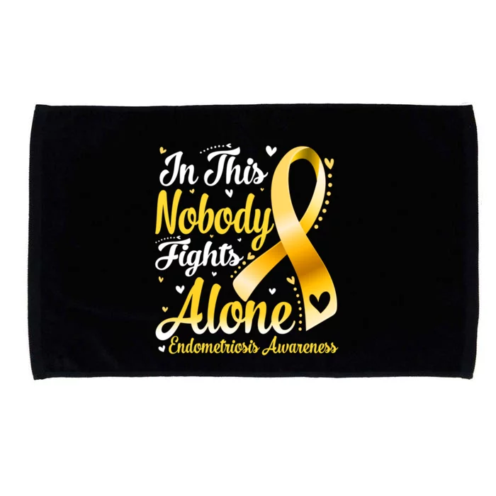 In This Family Nobody Fight Alone Endometriosis Awareness Great Gift Microfiber Hand Towel