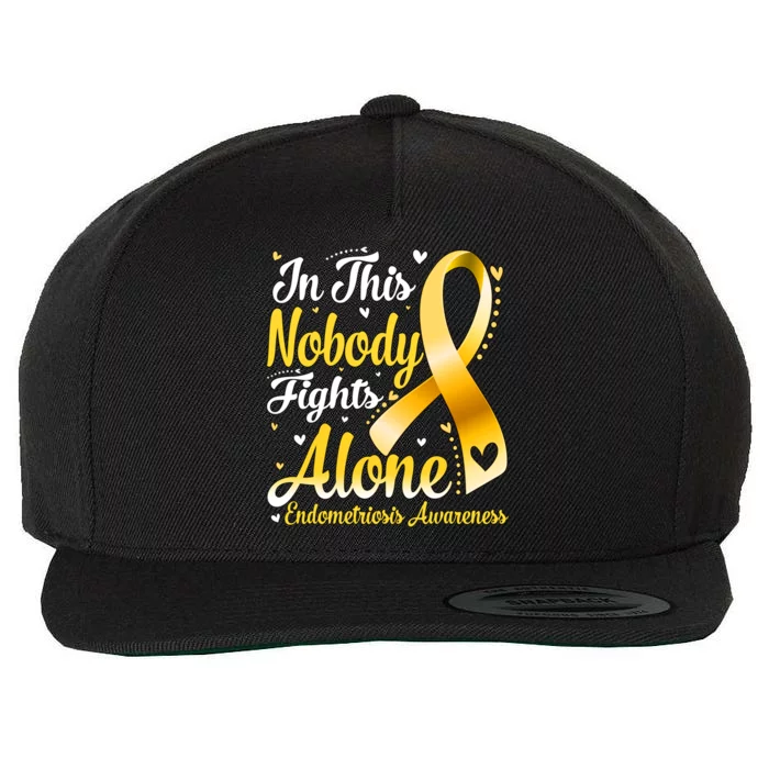 In This Family Nobody Fight Alone Endometriosis Awareness Great Gift Wool Snapback Cap