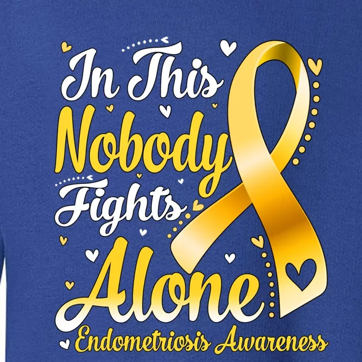 In This Family Nobody Fight Alone Endometriosis Awareness Great Gift Toddler Sweatshirt