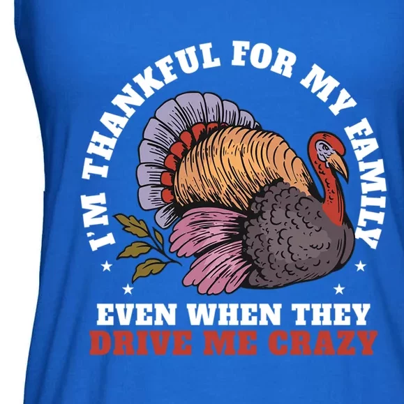 Im Thankful For My Family Funny Saying Thanksgiving Day Gift Ladies Essential Flowy Tank