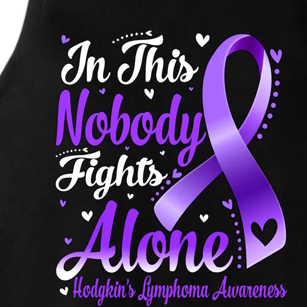 In This Family Nobody Fight Alone Hodgkins Lymphoma Great Gift Ladies Tri-Blend Wicking Tank