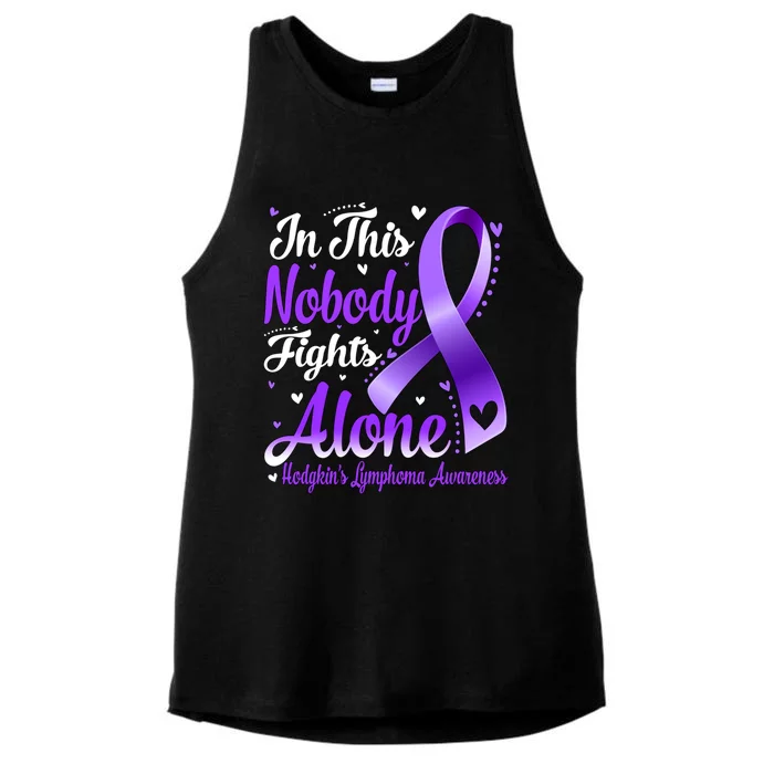 In This Family Nobody Fight Alone Hodgkins Lymphoma Great Gift Ladies Tri-Blend Wicking Tank