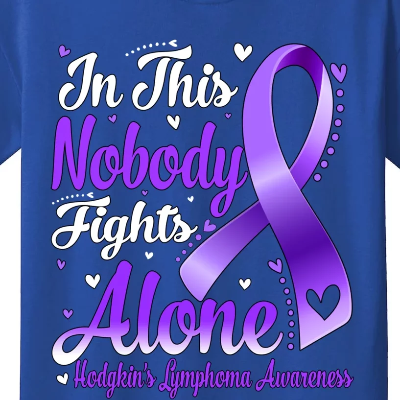 In This Family Nobody Fight Alone Hodgkins Lymphoma Great Gift Kids T-Shirt