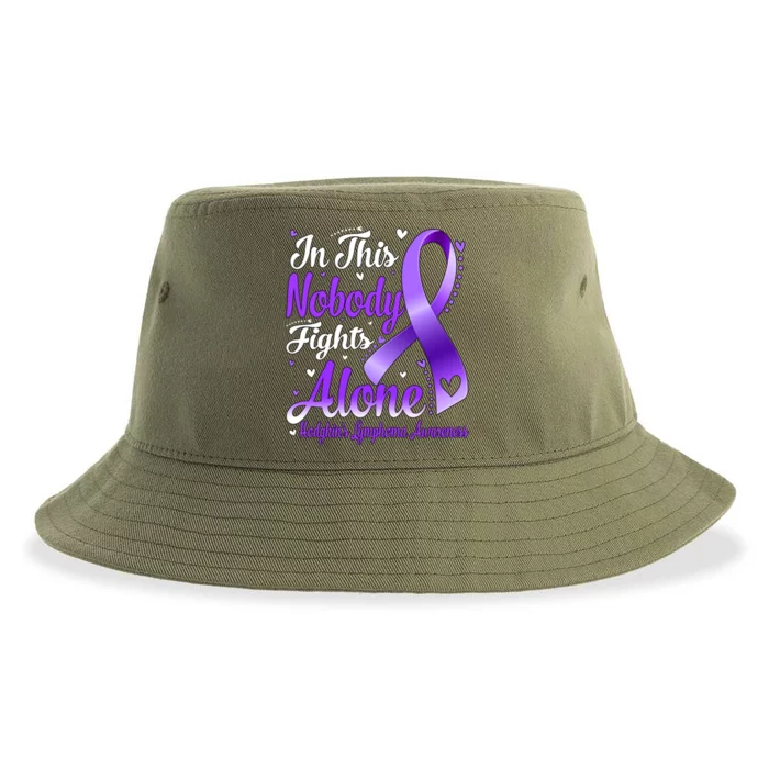 In This Family Nobody Fight Alone Hodgkins Lymphoma Great Gift Sustainable Bucket Hat