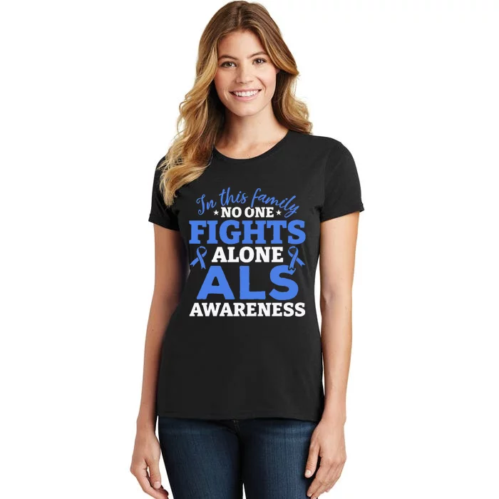 In This Family ALS Awareness ALS Patients ALS Warrior Women's T-Shirt