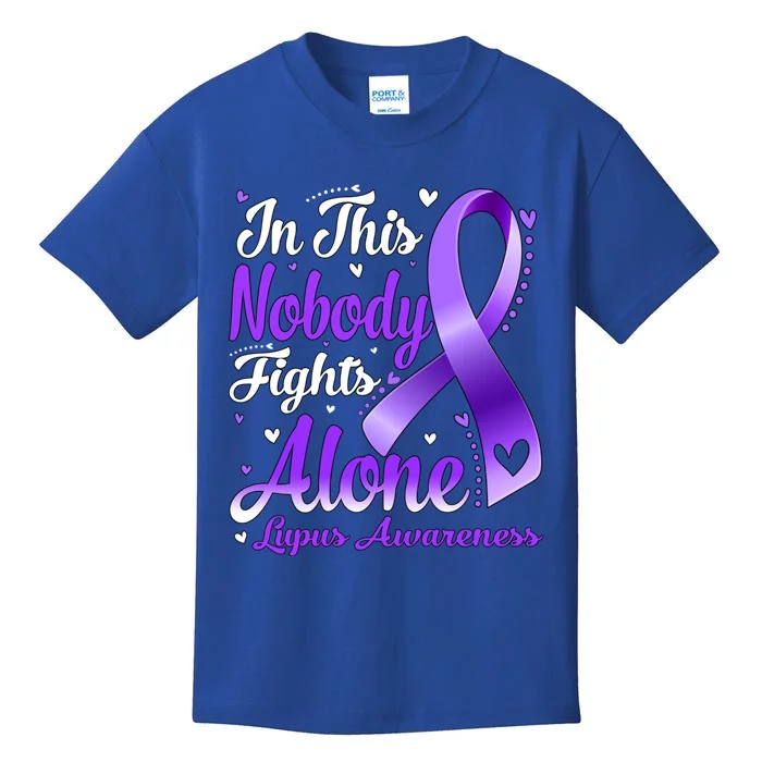 In This Family Nobody Fight Alone Lupus Awareness Great Gift Kids T-Shirt