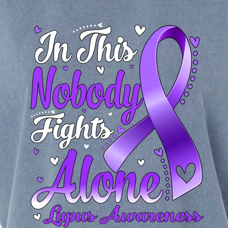 In This Family Nobody Fight Alone Lupus Awareness Great Gift Garment-Dyed Women's Muscle Tee