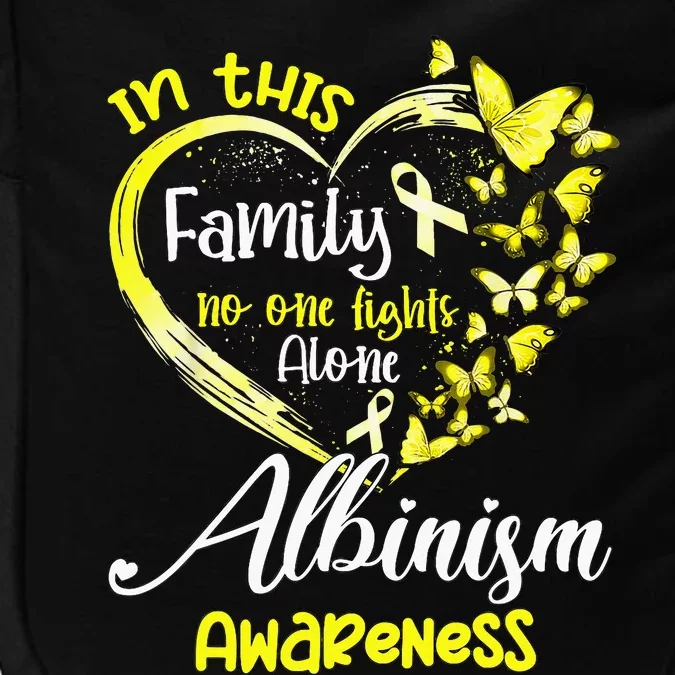 In This Family No One Fight Alone Albinism Awareness Heart Impact Tech Backpack