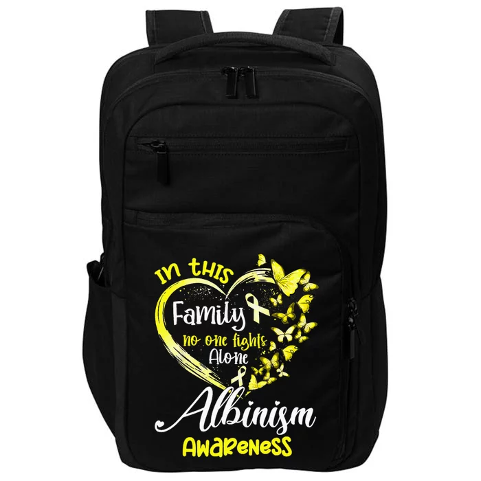 In This Family No One Fight Alone Albinism Awareness Heart Impact Tech Backpack