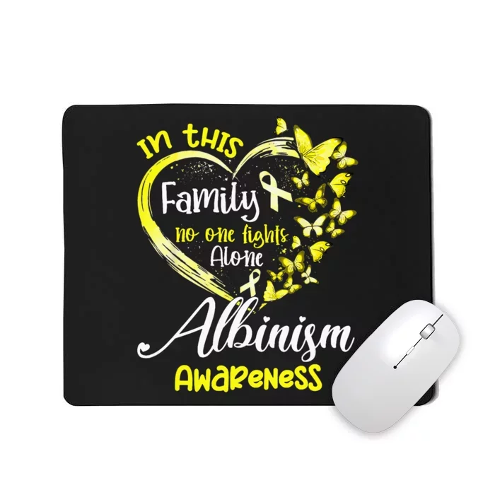 In This Family No One Fight Alone Albinism Awareness Heart Mousepad