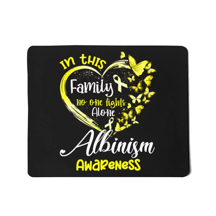 In This Family No One Fight Alone Albinism Awareness Heart Mousepad