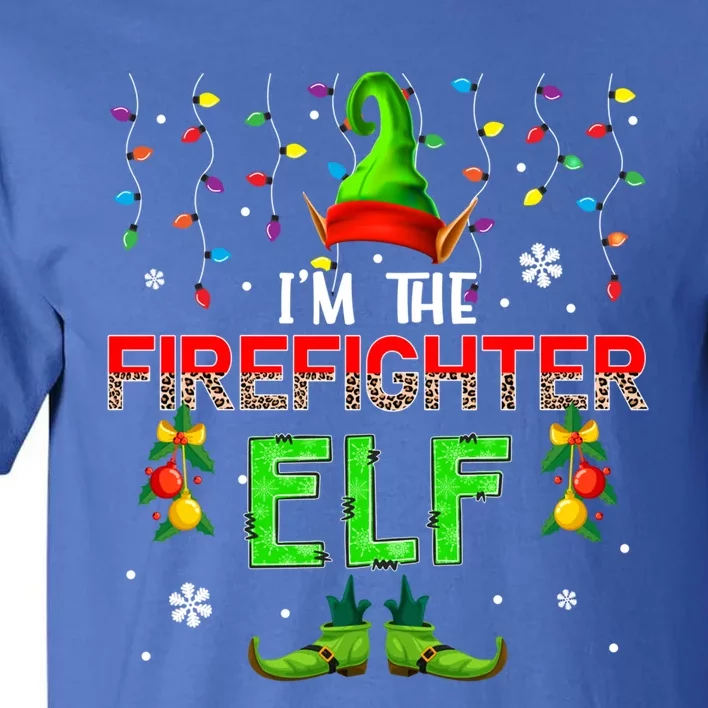 I'm The Firefighter Xmas Leopard Costume Family Gift Tall T-Shirt