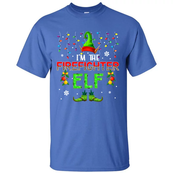 I'm The Firefighter Xmas Leopard Costume Family Gift Tall T-Shirt