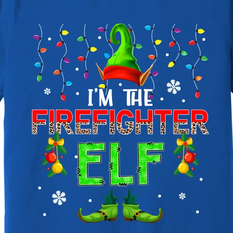 I'm The Firefighter Xmas Leopard Costume Family Gift Premium T-Shirt