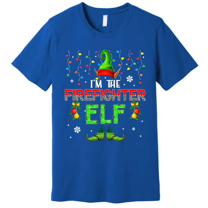 I'm The Firefighter Xmas Leopard Costume Family Gift Premium T-Shirt