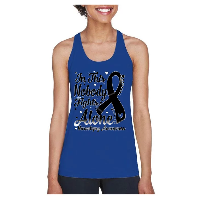 In This Family Nobody Fight Alone Narcolepsy Awareness Cool Gift Women's Racerback Tank