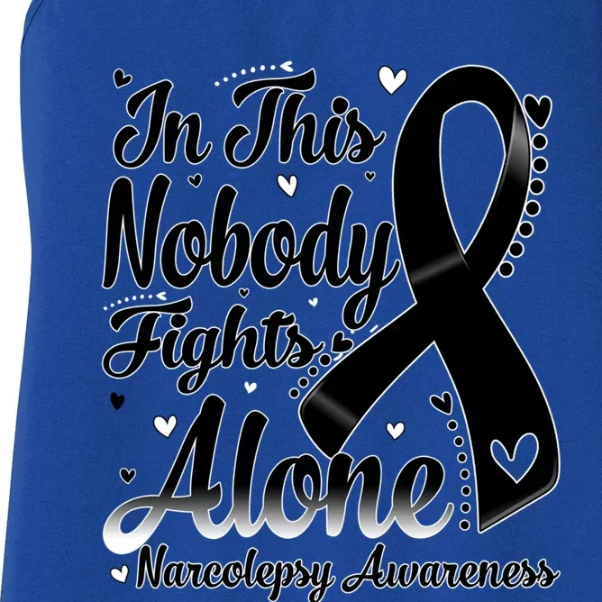 In This Family Nobody Fight Alone Narcolepsy Awareness Cool Gift Women's Racerback Tank